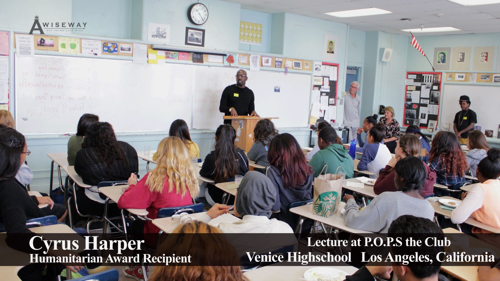Cyrus Harper Speaks to P.O.P.S Kids at Venice High School (short)